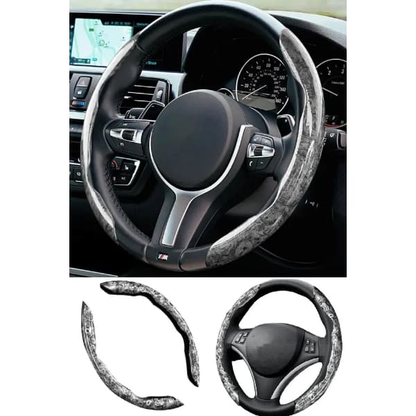 Ahşap Tasarımlı Direksiyon Simidi Koruma Kılıfı 2 li