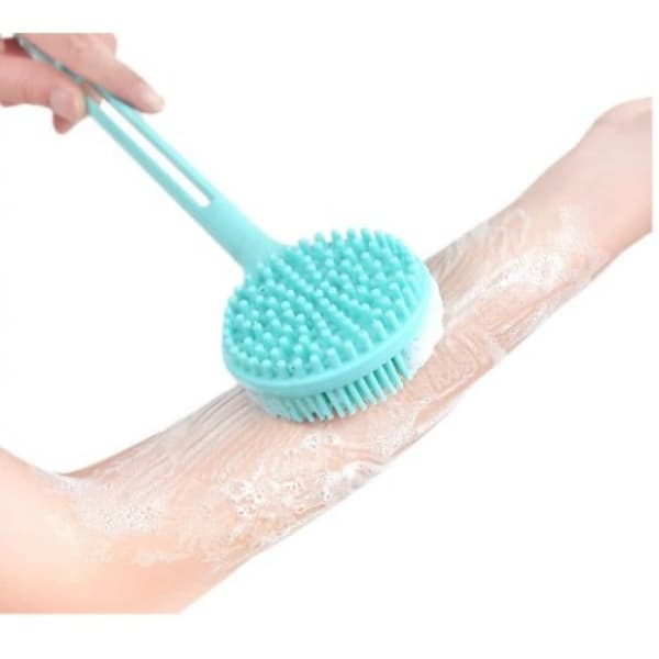Çift Taraflı Silikon Uzun Saplı Banyo Fırçası