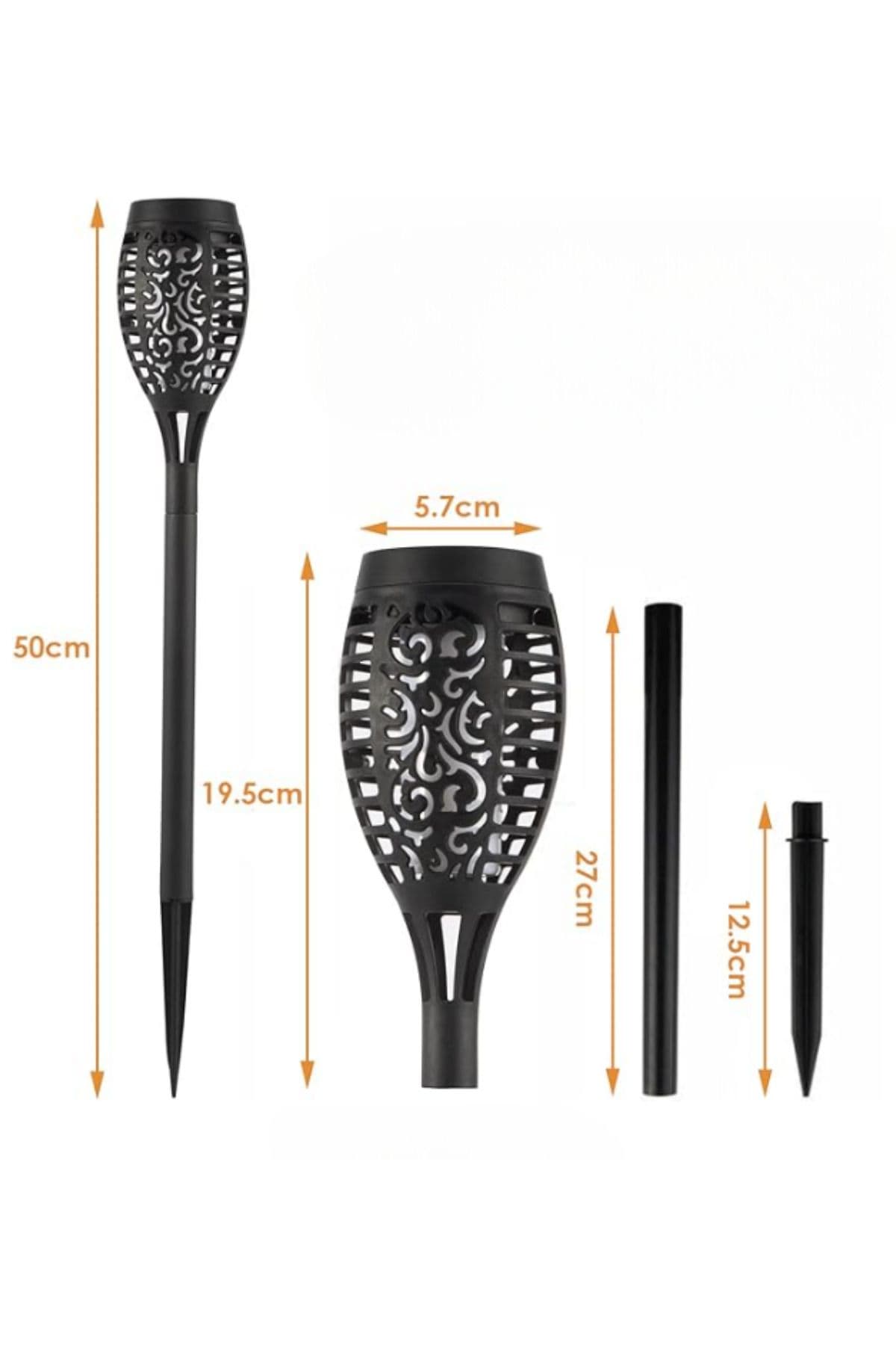 Solar Alev Efektli Bahçe Lambası