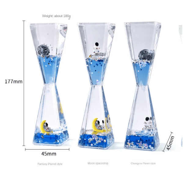 Uzay Temalı Dökülen Yağ Kum Saati
