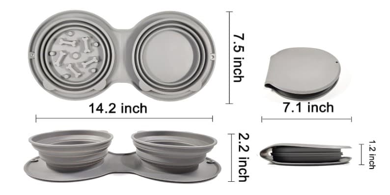 Mikopet Katlanabilir İkili Mama ve Su Kabı