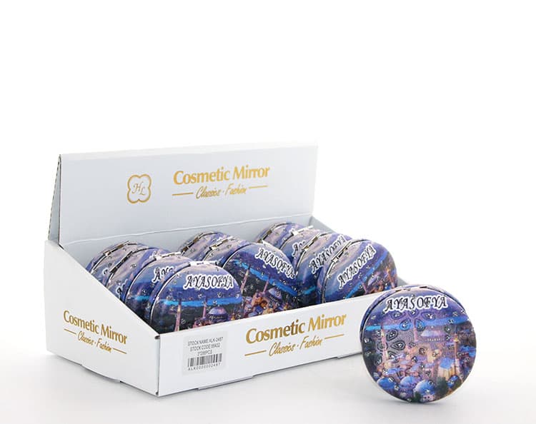 Taşlı İstanbul Tasarımı El Aynası Kalın Model 13