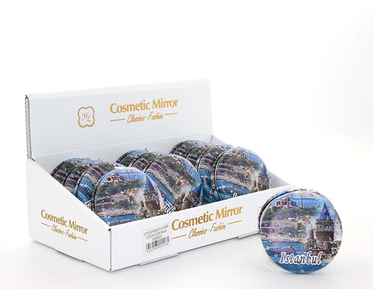 Taşlı İstanbul Tasarımı El Aynası Kalın Model 14