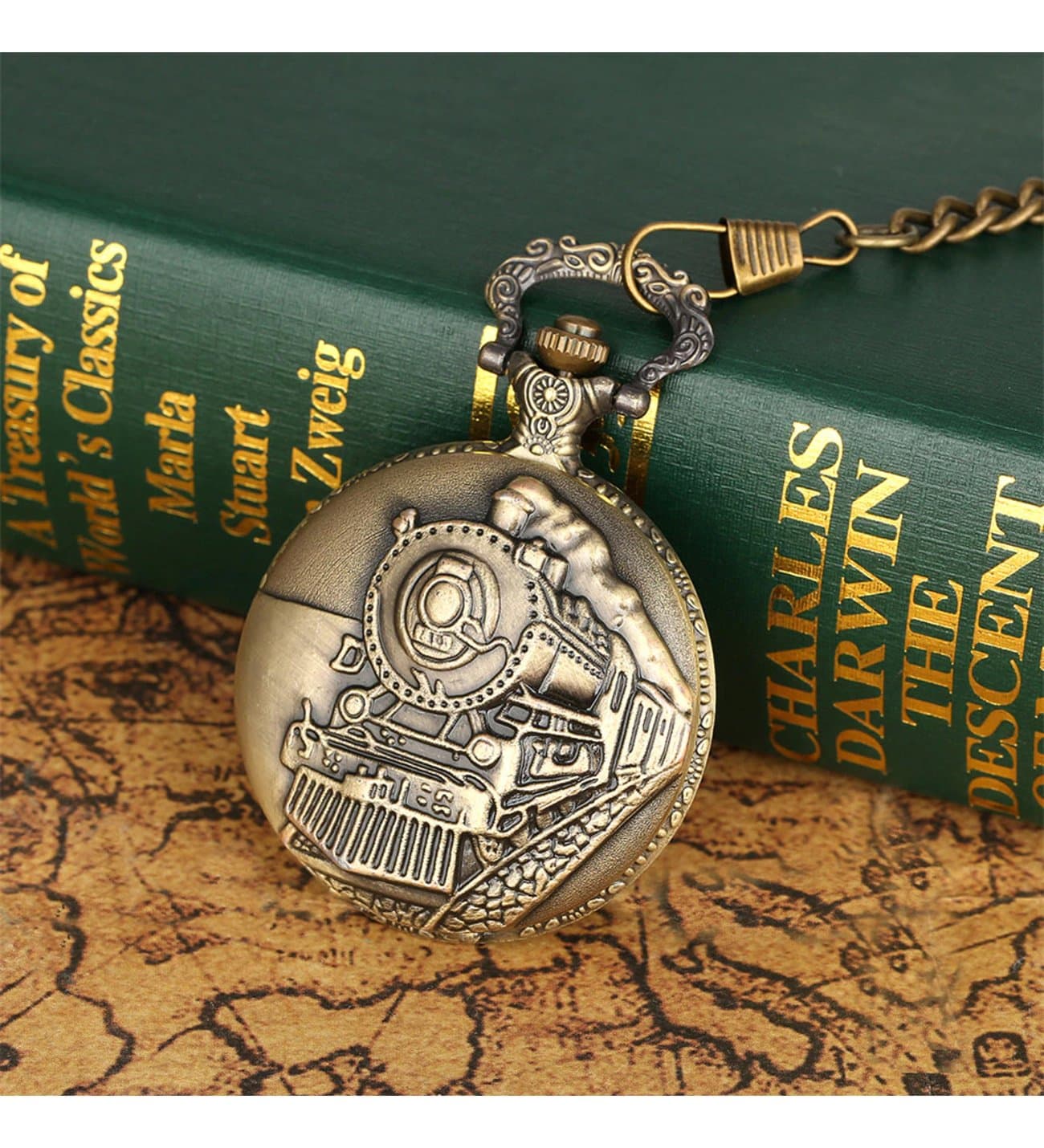 Tren Temalı Köstekli Saat