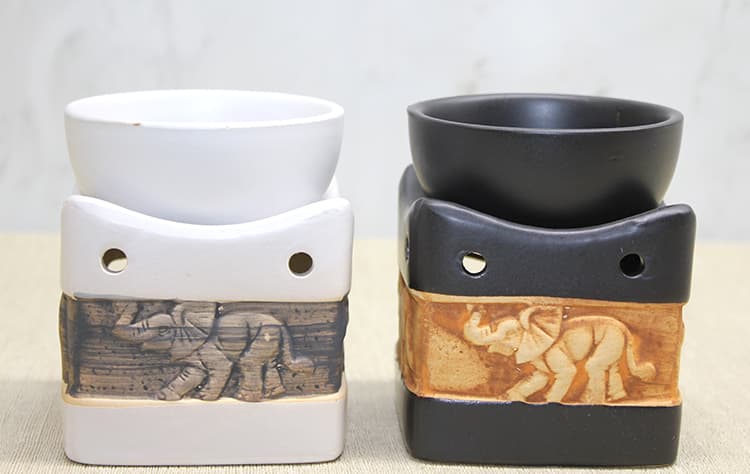 Seramik Fil Kabartmalı Buhurdanlık