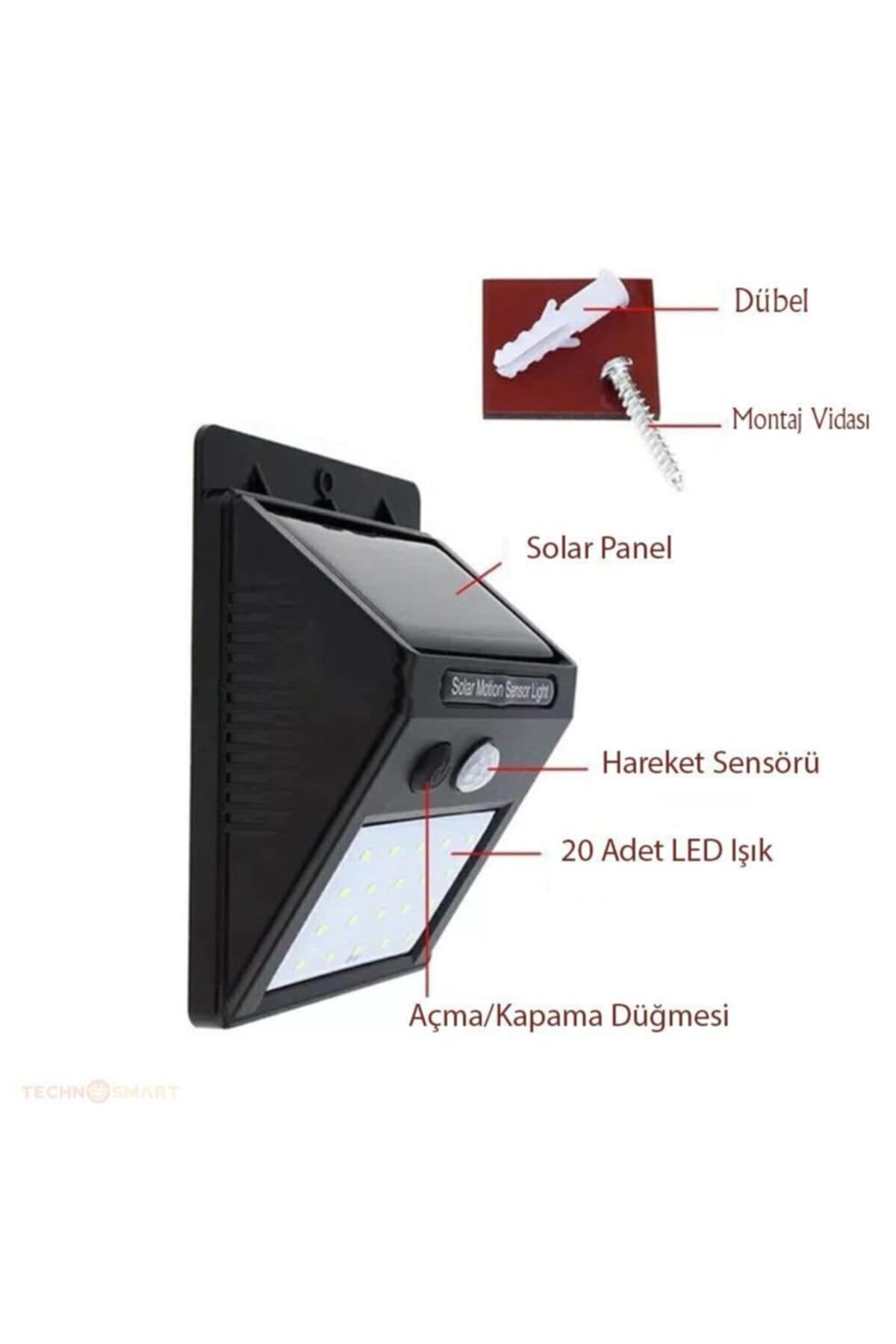 Hareket Sensörlü Solar Dış Mekan Lambası