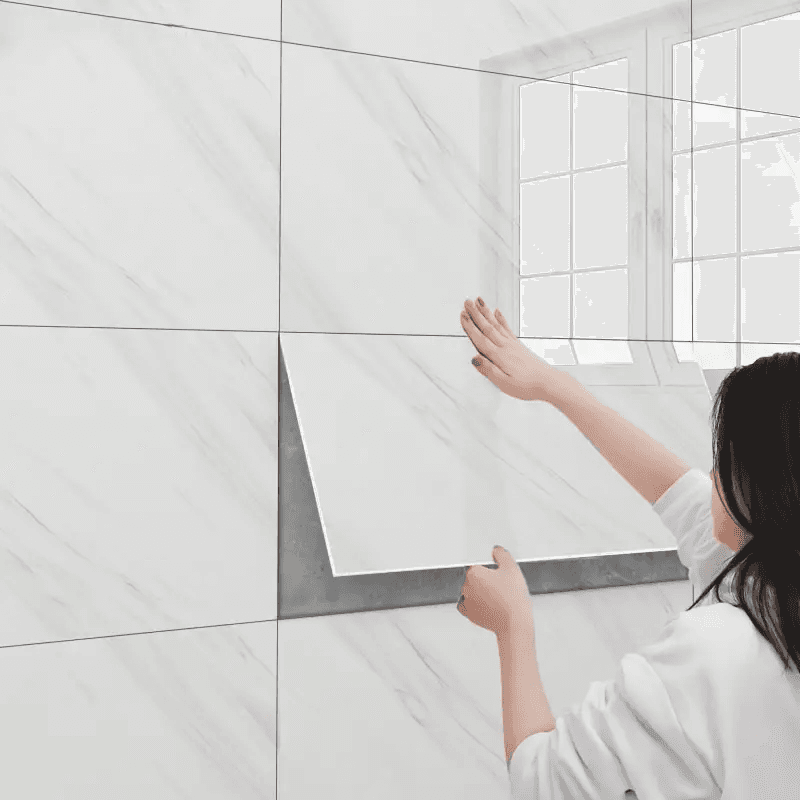 Beyaz Mermer Desenli Alüminyum Plastik Duvar Stickerı