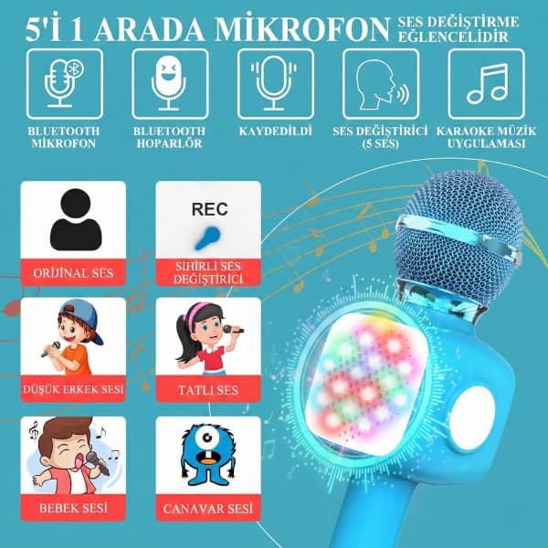 Eğlenceli Karaoke Mikrofonu - Çocuklar İçin