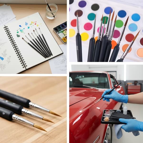 10 Adet Hobi ve Araba İnce Detay Rötuş Fırça Seti